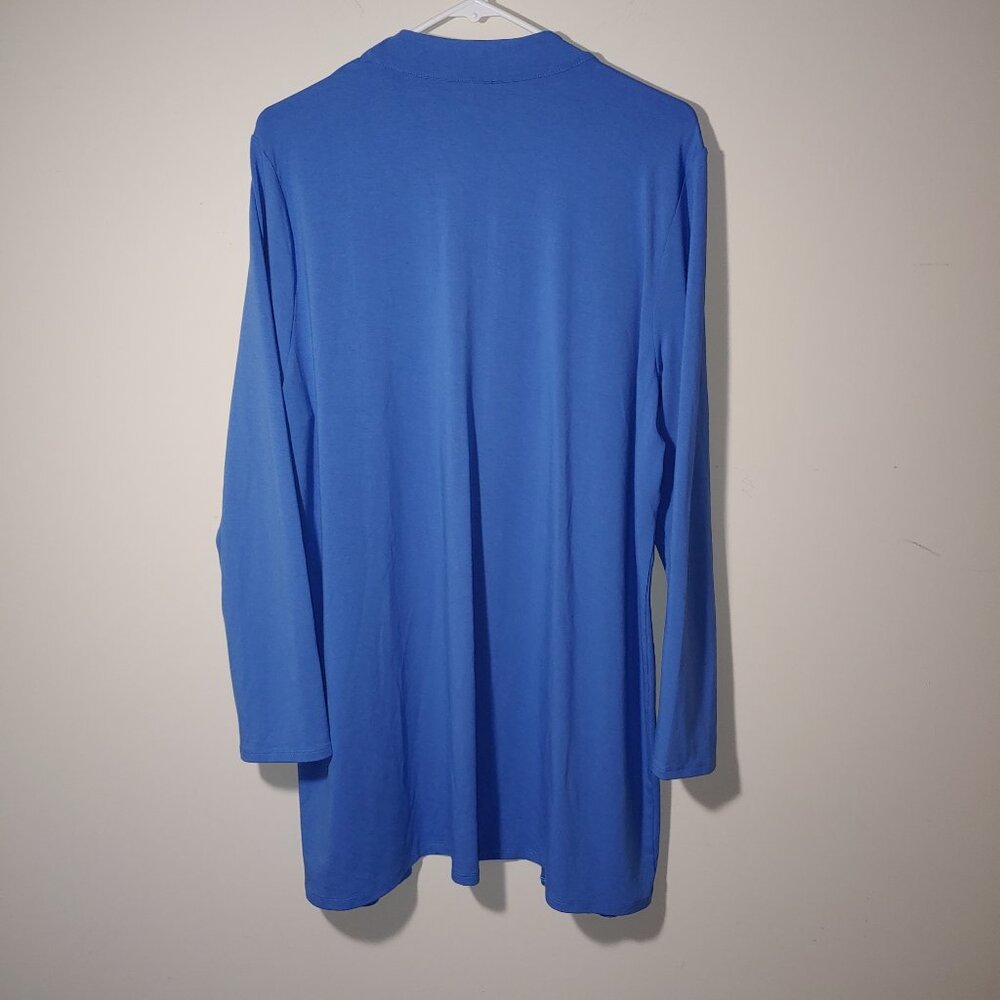 J. Jill Wearever Collection Open Front Cardigan Long Sleeves Size XL Blue - Picture 5 of 5
